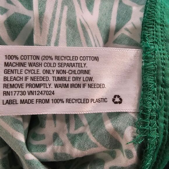 NWT Tabitha Brown 100% Cotton Green A-line Button Front Maxi Skirt Size Small - Picture 3 of 6